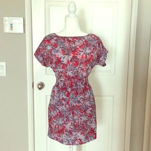 Red and blue BCBG dress